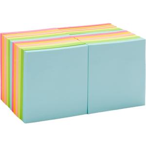 Amazon Basics Square Sticky Notes, Office Supplies for Desk, 3-x-3-inch, 24-Pack, Assorted Colors