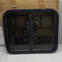 Horizontal RV Window, 24" W x 20" H Tinted Sliding RV Window with Net Screen and Trim Ring, Suitable for 1-1/8" Thick Walls, DOT Approved