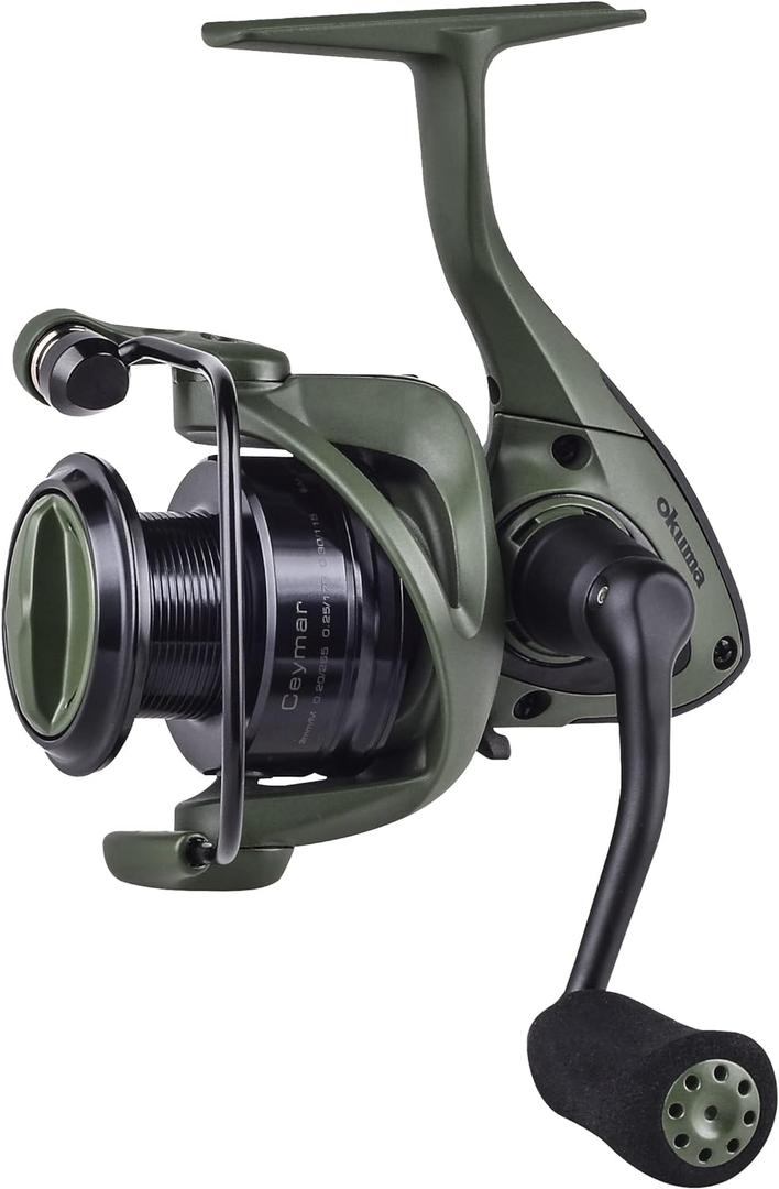 Okuma Ceymar Graphite Lightweight All Purpose 8BB Spinning Reel (ODT-3000A, 110-10LB, Tactical Green ODT)