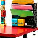 CanKing Metal File Organizer 13 Inch Paper Holder 4 Tier Hanging Mail Folders Clamp on Desk or Wall Mount for Office, Black