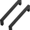 Ravinte 5 Pack Solid 4 Inch Center to Center Slim Square Bar Drawer Handles Kitchen Cabinet Handles Black Drawer Pulls Kitchen Cabinet Hardware Matte Black Pulls