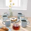 famiware Coffee Mugs Set of 6, Milkyway 13 oz Mug Set, Ceramic Cup Set with Handle for Coffee, Tea, Cocoa, Milk, Light Blue