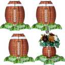 Mudder 4 Pcs Football Paper Lantern Sports Fan Party Decor Table Centerpiece Decoration Set Soccerball Game Lantern with Stand Pieces for Game Day Tailgates Stadium Party Supply,12 Inches (Brown)