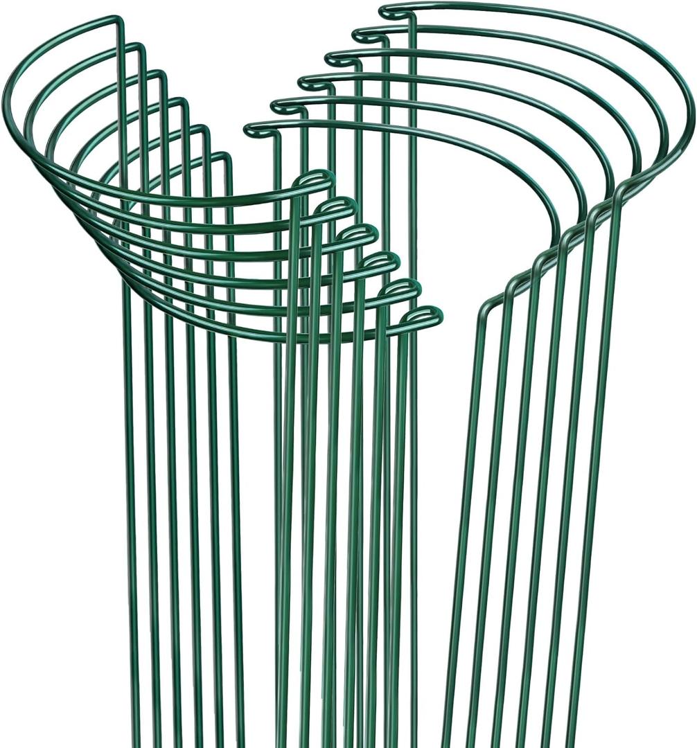 LEOBRO 12PCS Plant Supports, 24 Inch Peony Cages and Supports, Garden Plant Stakes for Indoor Plants, Outdoor Plants, Peony Tomato Monstera Hydrangea Stakes, 10" W x 24" H