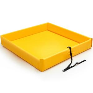 Wettarn Folding Duck Pond 2'x 2' Portable Spill Containment Berm Wall Containment Berm(Yellow)