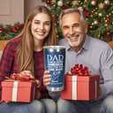 Gifts for Dad from Daughter, Son, Kids, Fathers Day Gift for Dad, Funny Birthday Gift Ideas for New Papa, Step Bonus Dad's, Husband, Stainless Steel Tumbler 20Oz (Navy Blue)