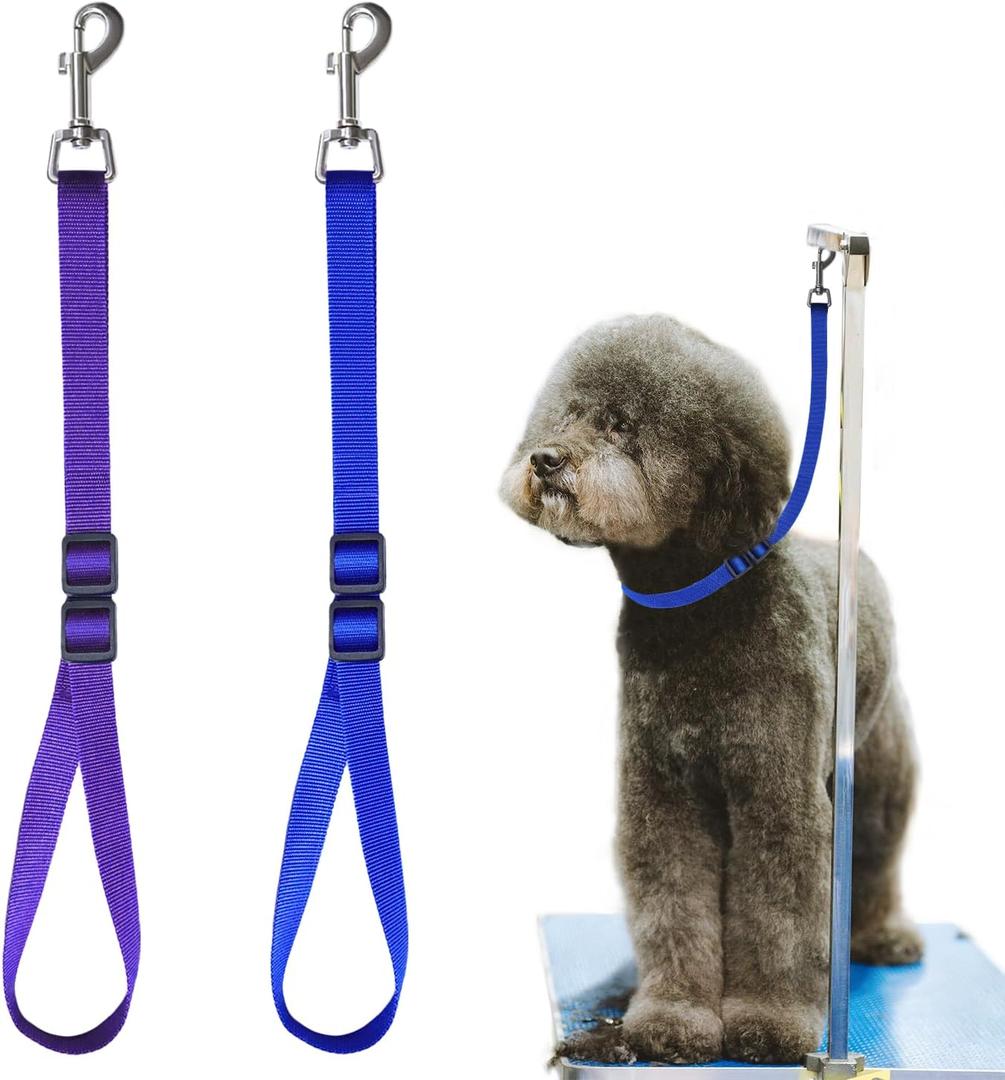 Pet Dog Grooming Loops,2 Pack Adjustable Nylon Restraint Noose Loop, Pet Grooming Arm Accessories Fixed Dog Bathing Safety Tether Straps for Pet Grooming Table Bathtub (Style 2)