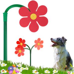 3 x Crazy Daisy Sprinkler, Funny Sunflower Water Sprinkler for Lawn Garden Yard Watering, Crazy Dancing Daisy Water Sprinklers for Dogs Outdoor Play - Red