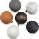 Poen 12 Pack Textured Ball Ornaments - Christmas Neutral Matte Christmas Tree Ball Decorations Bulk for Winter Holiday Xmas Party Hanging Decor(Classic Style,2.4")