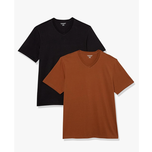 Amazon Essentials Men's Short-Sleeve V-Neck T-Shirts, Pack of 4, Large