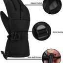 Ski Gloves, Warmest Waterproof and Breathable Snow Gloves for Cold Weather, Fits Both Men & Women,for Parent Child Kids Outdoor (Black)