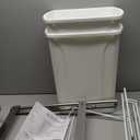 Knape & Vogt SBM15-2-35WH Cabinet Bottom Mount Pull Out Trash Can, 18.8-Inch by 14.25-Inch by 22-Inch