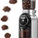Electric Coffee Grinder, Burr Coffee Beans Grinder with 30 Grinding Settings, Burr Mill Grinder for Home Use, Touchscreen Adjustable 2-10 Cups or 40-Second Timer, Stainless Steel