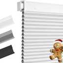 Allesin Zen No Drill Blinds for Windows Blackout Cordless Cellular Shades Honeycomb Blinds Pull Down, Free Stop Easy Install for Home and Office, Blackout, White, 24" W x 36" H