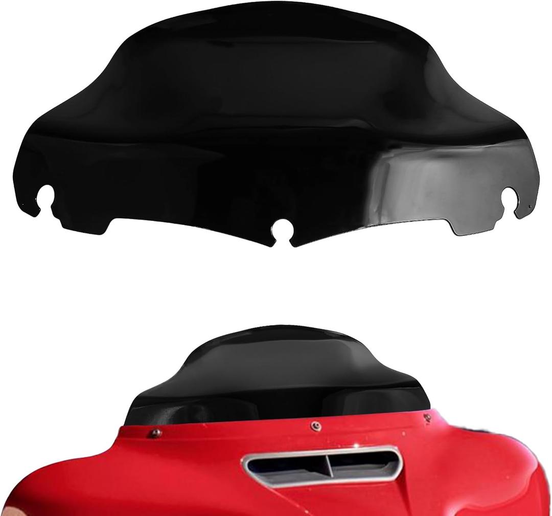 9" Wave Windshield Windscreen Compatible for 2014-2024 Harley Touring Street Glide/Electra Glide/Ultra Limited/Tri Glide FLHT FLHX FLHXS FLHTK - Black Motorcycle Front Wind Shield