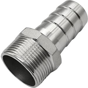 Beduan Stainless Steel 1-1/4" Hose Barb to 1-1/4" Male NPT Home Brew Fitting Water Fuel Air