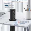 Jgstkcity Pop Up Power Outlet for Countertops & Desks,2.5-Inch Hole Flush, Mount, 20W USB-C, 4 USB Ports, 4 Tamper-Resistant 15A Outlets - Space-Saving Recessed Design,1875W,ETL Listed