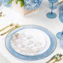 White/Gold Tulip Organic Plates Combo - Plastic - Case Pack of 96 - For Parties, Catering & Special Events, 10 x 7.5 Inches