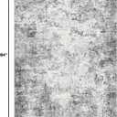 UERMEI 5x7 Area Rug Living Room Rugs - Washable Neutral Modern Abstract Soft Thin Large Rug Indoor Floor No Slip Rug Carpet for Bedroom Under Dining Table Home Office Decor - Grey