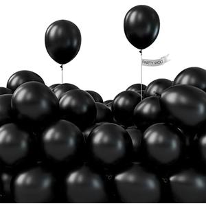 PartyWoo Black Balloons, 120 pcs Latex Balloons for Birthday Party, 5 inch Party Balloons, Helium Balloons, Black Party Decorations, Black Birthday Decorations, Party Supplies
