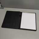 STYLIO Padfolio Portfolio Organizer Binder | Interview Resume Folder, Legal Document, Business Card Holder |w/Letter-Sized Notepad | Handsome Piano Noir Faux Leather Folio Matte Finish, Accent Stitch (Padfolio (12.5" x 9.6" x 0.9"), Black)