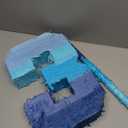 Sratte Number 1 2 3 4 5 6 7 8 9 Piata with Stick Blindfold Confetti, Gradient Blue Piata for Kids Boys Girls Birthday Party Anniversary Decorations Supplies(Number 3)