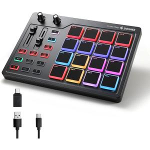 Donner MIDI Pad Beat Maker Machine Professional, Drum Machine with 16 Beat Pads, 2 Assignable Fader & Knobs and Music Production Software, USB MIDI Controller with 40 Courses, STARRYPAD Donner MIDI Pad Beat Maker Machine Professional, Drum Machine with 16 Beat Pads, 2 Assignable Fader & Knobs and Music Production Software, USB MIDI Controller with 40 Courses, STARRYPAD