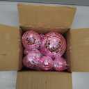 32 Pack Mini Disco Balls Decorations Different Sizes Mirror Ball with Hanging String Small Disco Ball Ornament for Disco Theme Party Cake Topper DJ Club Christmas Wedding Home Decor (Pink)