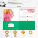 25Pcs Green Folders with Pockets,2 Pocket Folders Bulk,Holds 100 Sheets (50 per Pocket),Assorted Colors,Office Or School