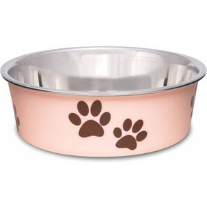 Loving Pets Bella Dog Bowls- Stainless Steel Dog & Cat Bowls - Spill Proof Dog Food Bowl, Cat Bowl, Puppy Essentials & Pet Supplies Great for Home & Travel (Small 10-20 lbs, Paparazzi Pink)