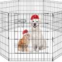 Pet Playpen Dog Pen Foldable Dog Exercise Fence 8 Panels 30 Inch Kennels Pet Playpen Options Ideal for Pet Medium Animals Outdoor Indoor