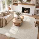 Ophanie Area Rugs 10x12 Living Room, Large Ivory Bedroom Carpet, Big Shag Indoor Thick Soft Nursery Rug, Fluffy Carpets for Boy and Girls Room Home Decor Aesthetic with Over 99 pcs Pile fibers