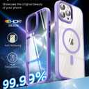 SUCGLES for iPhone 15 Pro Case with MagSafe, N56 Strong Magnet, 12FT Drop Protection, Anti-Yellowing, Magnetic Slim Phone Case for Apple 15 Pro (Lavender)