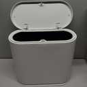 Yieach White 3.17 Gallon Slim Small Bathroom Trash Can with Lid,12L Plastic Thin Trashcans and Covered Wastebasket,Pet or Dog Proof Garbage Can for Bedroom,Rv,Dorm,Office and Lidded Bathroom Trashcan