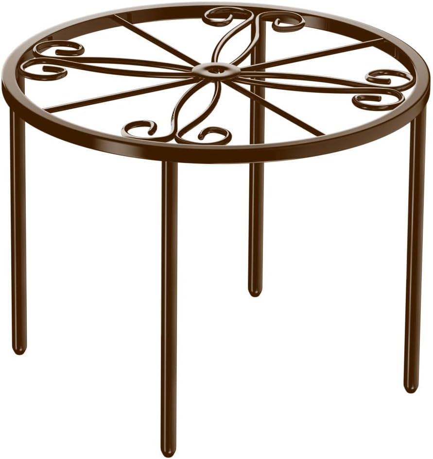 Plant Stand Plant Holder 11.4''Diameterx8.8''Height Anti-rust Metal Flower Pot Stand - indoor outdoor Flower Rack - Single Display Rack Bronze for Home and Courtyard