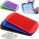 Silicone Mini Ice Cube Trays 3 Pack, 160 Crushed Ice Cube Molds Easy Release Small Ice Cube for Chilling Whiskey Cocktail, Kitchen Gadgets Stackable Ice Trays, Specialty Accessories Tool for Freezer