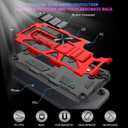 for Galaxy A05 Case,Samsung A05 4g Case w/Tempered Glass Screen Protector(Full Coverage) [Full-Body][15FT Mil-Grade][Built-in Kickstand] Car Magnetic Protective Cover for Women Man Blue Purple Marble