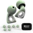 Dison Ear Plugs for Sleeping, Reusable Earplugs for Noise Reduction Silicone Hearing Protection Ear Plugs with 6 Ear Tips, Green