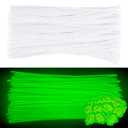 100PCS Pipe Cleaners, Glow in The Dark Chenille Sticks, Glowing Solid Color Pipe Cleaners Set for Art and Craft Projects Creative DIY Decorations