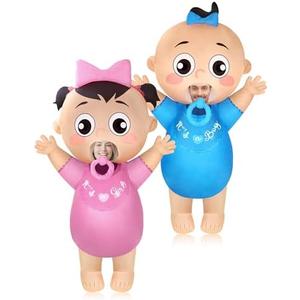 Poen 2 Pcs Inflatable Blow up Costume for Adult 96'' Baby Costume for Baby Shower Cosplay Gender Reveal Party