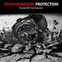 3 x Misxi 2-Pack Hard PC Case with Tempered Glass Screen Protector for Samsung Galaxy Watch 8 Classic 46mm, Overall Protection Anti-Slip Scratch-Resistant Cover for Galaxy Watch8 Classic, Black