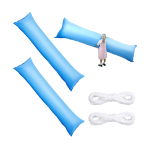 Tellegloww 2 Pcs Pool Pillow for Above Ground Pool 4 x 15 ft PVC Swimming Cover Winter Air Pillows Heavy Duty Winter Closing Kit for Above Ground Included 2 Pcs 49 ft Rope, Blue