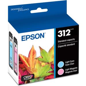 EPSON 312 Claria Photo HD Ink Standard Capacity Light Cyan/Magenta (T312922-S) Works with Expression XP-8500, 8600, 8700, 15000