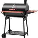 Royal Gourmet CC1830V 30 Barrel Charcoal Grill with Side Front Table
