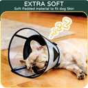 Soft Dog Cone Collar for Large Dogs, Mesh Windows Transparent E Collar for Dog, Anti-Bite Lick Wound Healing After Surgery Neuter Safety Practical Comfy Plastic Cone (Black, L)