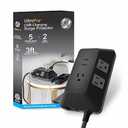 GE UltraPro Adapt 5-Outlet Surge Protector with USB Ports, 2 USB-A Ports, 2.4A, 3ft Braided Cord Power Strip Surge Protector, 560 Joules, Black, 73777