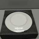 Dinner Plates, Set of 6, 8 inch,White Porcelain with Gold TrimAppetizer Plates,Ceramic Round Dessert Serving Plates for Bread, Salad, Snack and Finger Food,Elegant Ceramic Dinner Plates