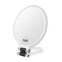 BOOMIBOO 1X/10X Magnifying Handheld Mirror Double Sided, Foldable Travel Makeup Mirror, Adjustable Rotation Pedestal Hand/Hanging/Desk Vanity Mirror-Clear