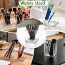 AZUREAL 4 Pack Clear Acrylic Pen Holder Cup, Clear Makeup Brush Holder, Thickened Acrylic Desktop Stationery Organizer for Office, School, and Home Storage