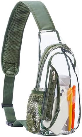 gdbis Clear Sling Bag, Stadium Approved PVC Crossbody Backpack, Clear Casual Chest Daypack for Hiking, Stadium or Concerts
